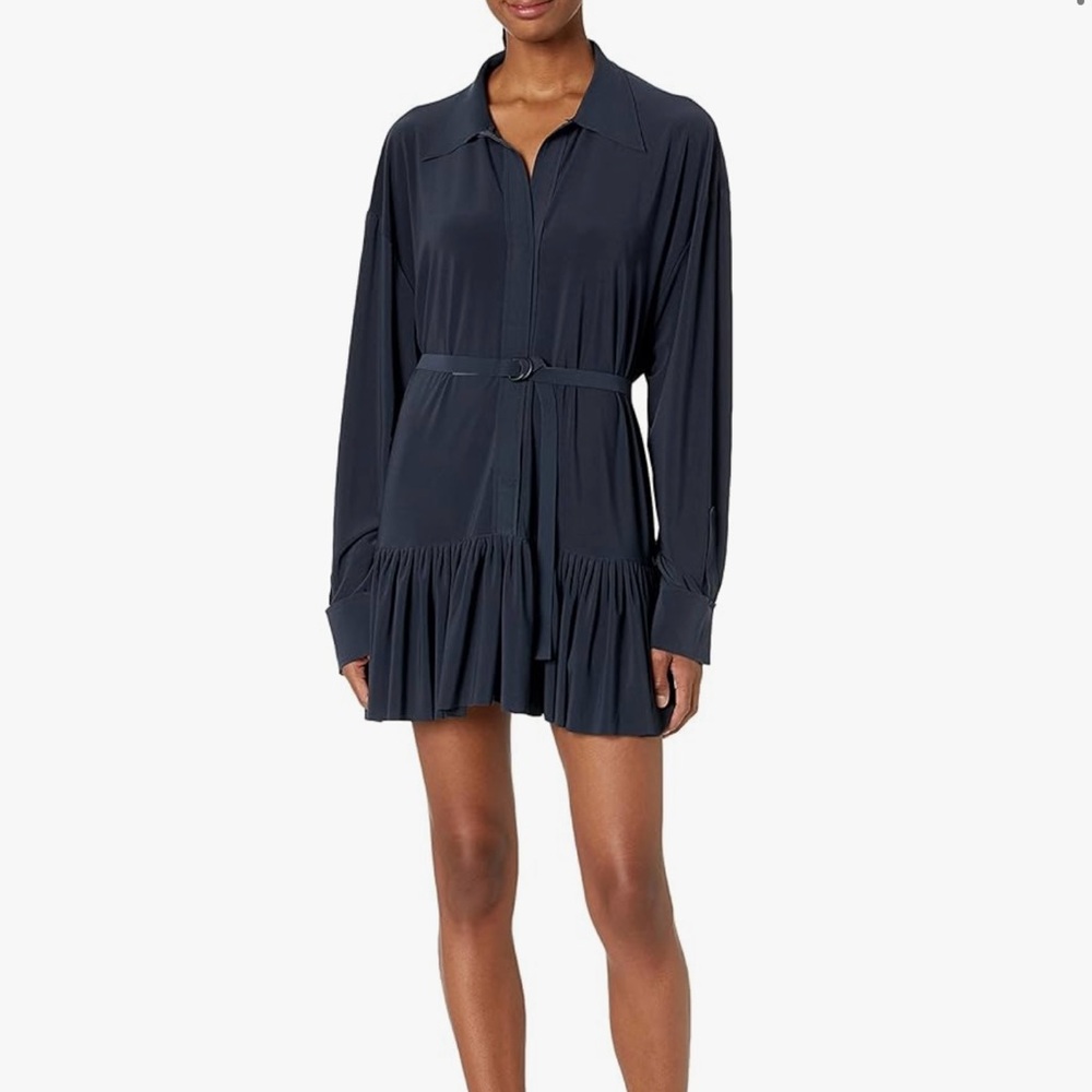 Norma Kamali Navy Boyfriend Mini Dress
